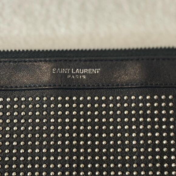 Saint Laurent Black Studded Clutch - Picture 2 of 8